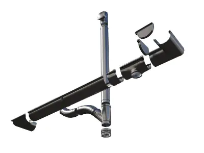 New Aluminium Gutter System PBR Low-poly 3D model