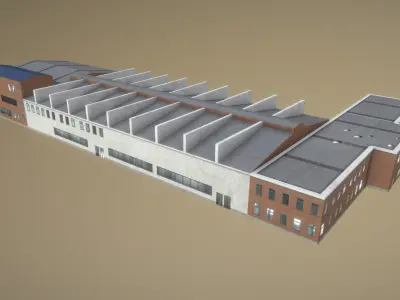 Airport Hangar SKBO Hangar22 Low-poly 3D model