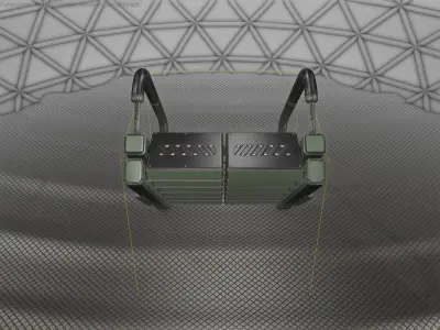 Sci-Fi Stairs - 7 - Green Version Low-poly 3D model