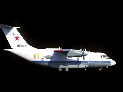 IL-112 military transport aircraft Low-poly 3D model