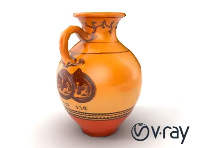 Ancient Greek Amphora Painted Design model pack Low-poly 3D model