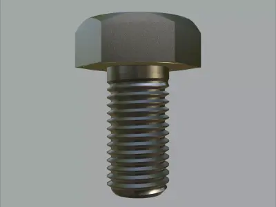 Sandblasted Hex Bolt M4 with PBR 4K Textures 3D model