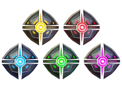 a Set of Shield Weapons Low-poly 3D model