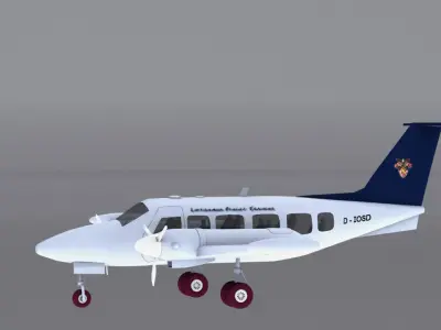 Piper PA-42 Cheyenne  Low-poly 3D model