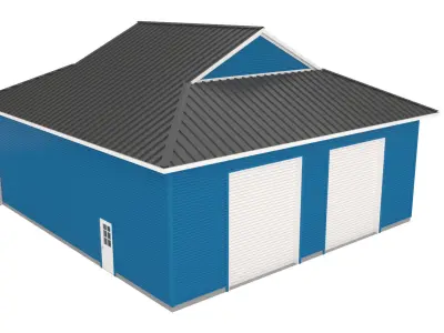 Garage-010 Low Poly house 3D model
