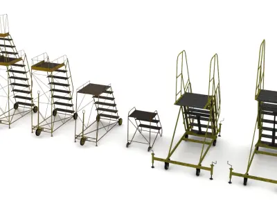 Airfield ladders Low-poly 3D model