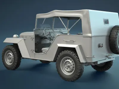 GAZ-67B Soviet Military Jeep High-Poly  3D model