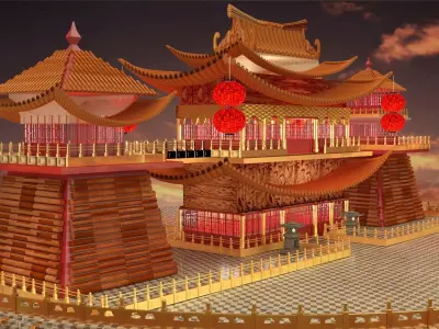 Chinese palace house 3D model