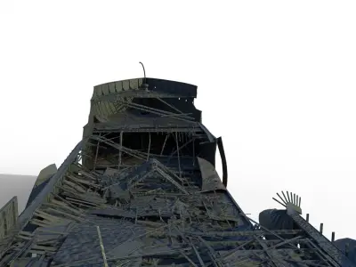 Ship wreck steamer 3D model