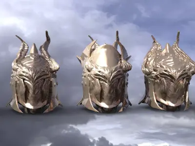 Iron mask helmet collection 5 models 3D model
