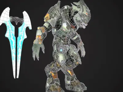 elite warrior Low-poly 3D model