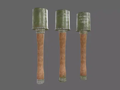 WW2 Granade constructor Low-poly 3D model