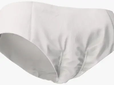 Healthcare Adult Diaper with Adjustable Tabs White 3D model