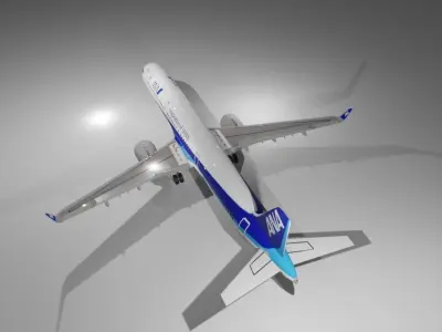 ANA Airbus a321neo 3D Model Low-poly 3D model