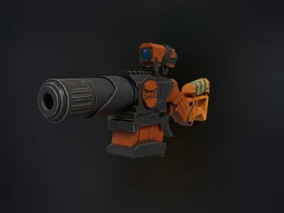 SciFI Shotgun  Low-poly 3D model