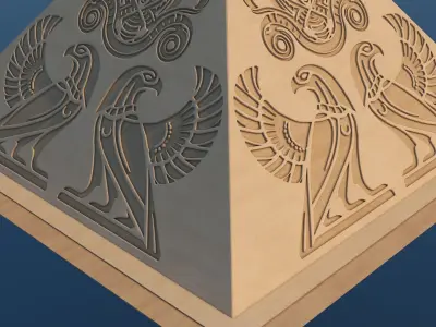 Futuristic Egyptian Pyramids - 004 - Topology 3D model