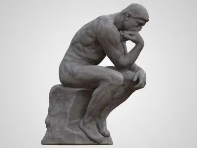The Thinker Stone Statue 3D model