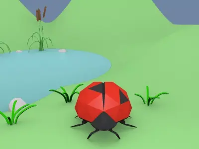 Ladybug Low-Poly beetle Free low-poly 3D model
