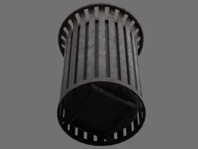 Dustbin 4C Low-poly 3D model