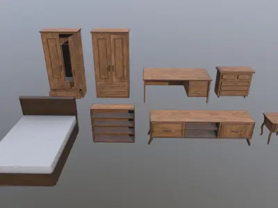 Furniture Props Low-poly 3D model