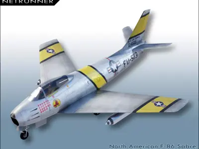North American F-86 Sabre Low-poly 3D model