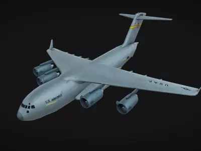 C-17 Airplane Low-poly 3D model