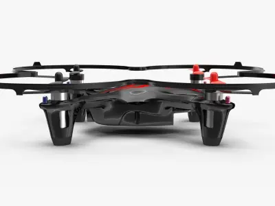 Hubsan X4 H107C BlackRed Propeller Guard Low-poly 3D model