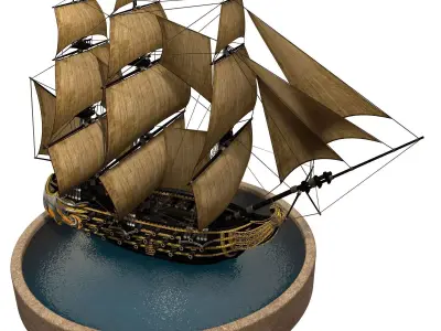Pirate Ship Low-poly 3D model