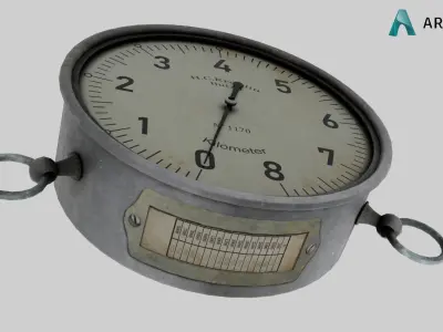 WW1 Altimeter Low-poly 3D model