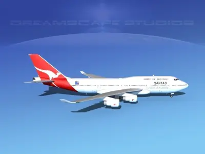 Boeing 747-400 Qantas 3D model
