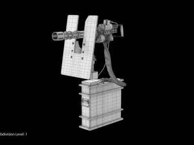 Minigun M134 Dirt Low-poly 3D model