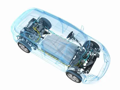 Electric SUV Chassis X-Ray 3D model