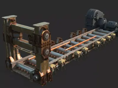 Steel pipe conveyor belt for steel plant equipment 3D model