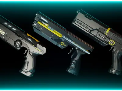 Futuristic Pistol Pack 3 3D model