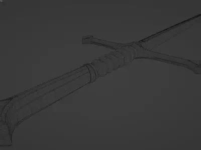 Lord of the Rings sword Anduril - LowPoly Sword 3D model Low-poly 3D model