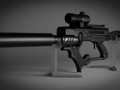 AssaultRifle-001 Low-poly 3D model