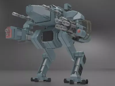Mesh military robot 3D model