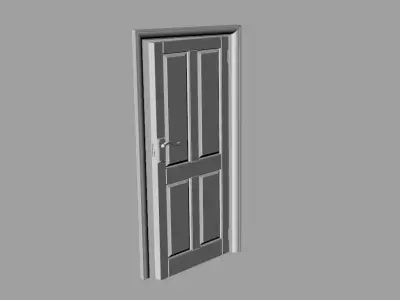 Dolls House Contemporary internal door 4 panel 12th Scale 3D print model