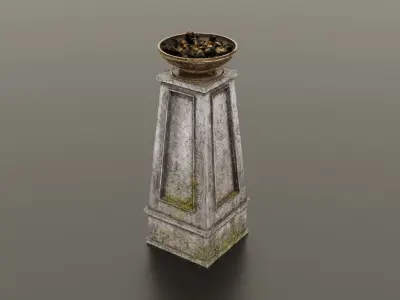 Fire column Low-poly 3D model