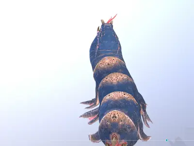 LAZY Giant Blue Worm Multi Action 3D model