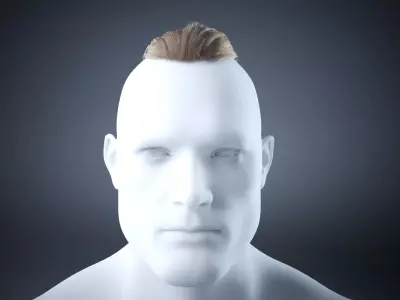 Low poly Ponytail Haircard Low-poly 3D model