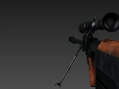 Ksvk Sniper Rifle Low-poly 3D model