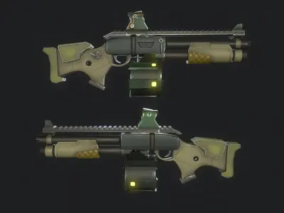 Sci fi Rifle Low-poly 3D model