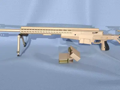 RIfle AXMC International Low-poly 3D model