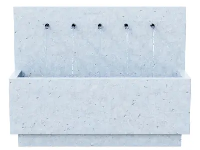 Suni Concrete Penta Wall Fountain 3D model