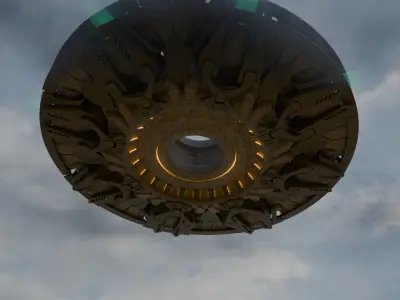 UFO unidentified flying object Low-poly 3D model