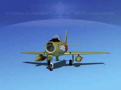 North American F-86 Sabre Jet RCAF Golden Hawks 3D model