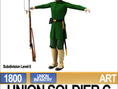 Civil War Union Soldier C Infantry Sharpshooter 3D model