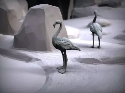 Flamingo Low poly 3D print model