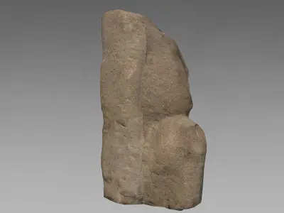 Egyptian stone bust Low-poly 3D model